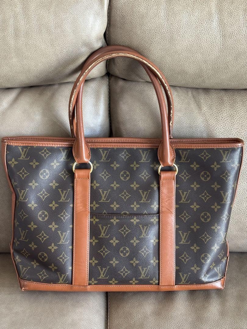 Louis Vuitton Monogram PVC Leather Weekend Tote Business Bag Brown Japan