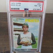 1970 Topps, 6th Series High #551, Dock Ellis, PSA 8 NM-MT with fugitive ink