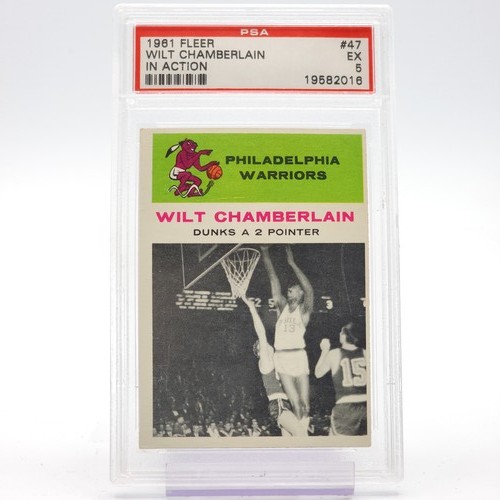 WILT CHAMBERLAIN 1961-62 FLEER IN ACTION #47 PSA 5 Q5580