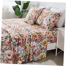 FADFAY Juego de s banas vintage con dise o floral, tama o Completo Rosa salm n