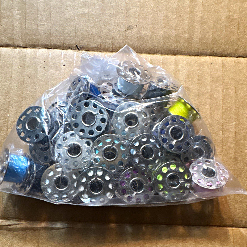 Lot of Metal Sewing Machine Bobbins, Mixed Colors, Universal Compatible about 32