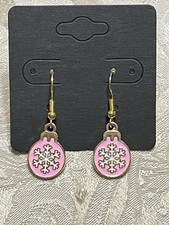 Snowflake Winter Ornament Gold Drop Dangle Adorable Fashion Fun Earring Set