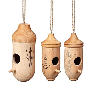Beech Wood Hummingbird Houses 3 Pack for Creating Bird Friendly Spaces Outdoors
