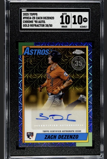 2025 Topps Chrome Zach Dezenzo Auto Gold Refractor /50 SGC 10/10 Houston Astros