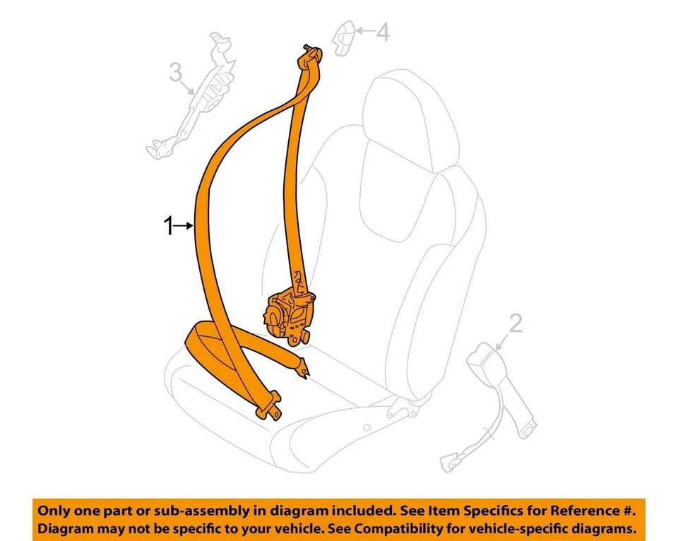 Seat Belt Front Passenger Retractor Fits 15-17 XV CROSSTREK 10301455 - Image 4 of 4