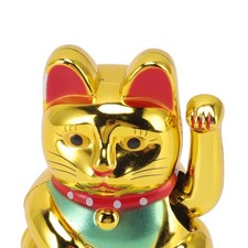 Chinese Lucky Cat Decoration Waving Arm Solar Light Induction Statue Figurine