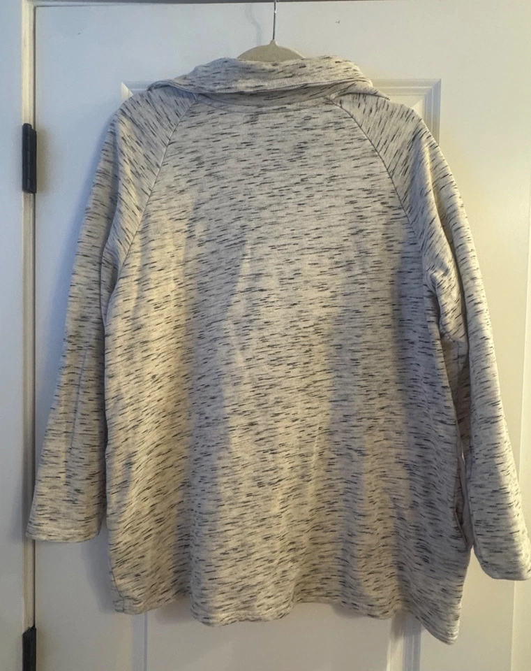 Chico's Sweatshirt with off centered zipper neck Chico's size 2 US 12/14 - Image 2 of 4