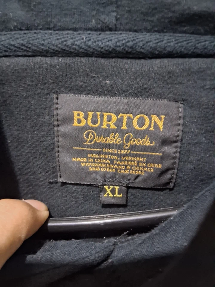 Pulôver Burton Durable Goods com capuz masculino XL cordão bolso logotipo soletrado - Imagem 3 de 4