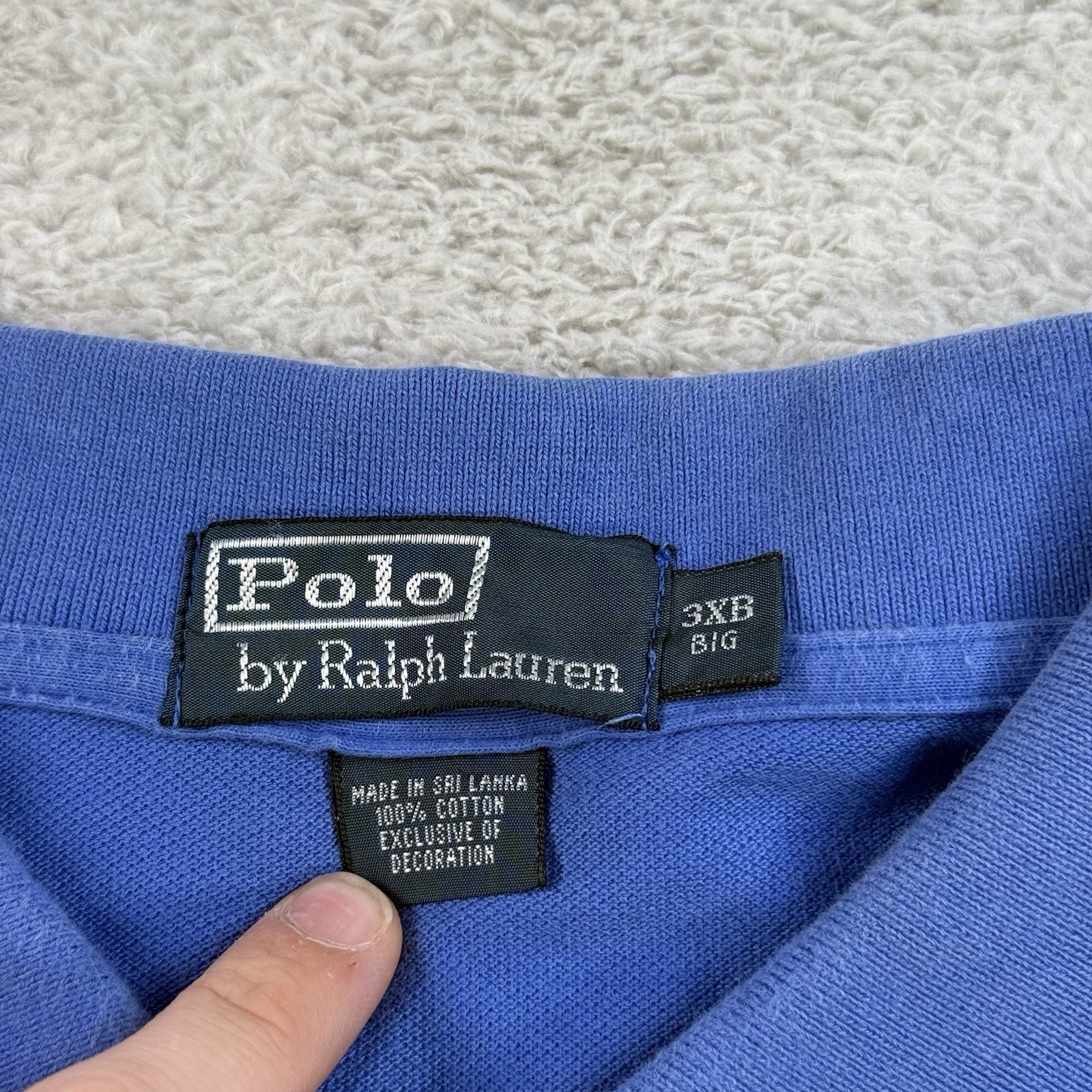 Polo Ralph Lauren camicia uomo 3XB blu manica corta pony colletto golf cotone top