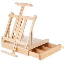 Studio Sketchbox Tabletop Easel, Adjustable Beechwood Easel for Painting, Por...