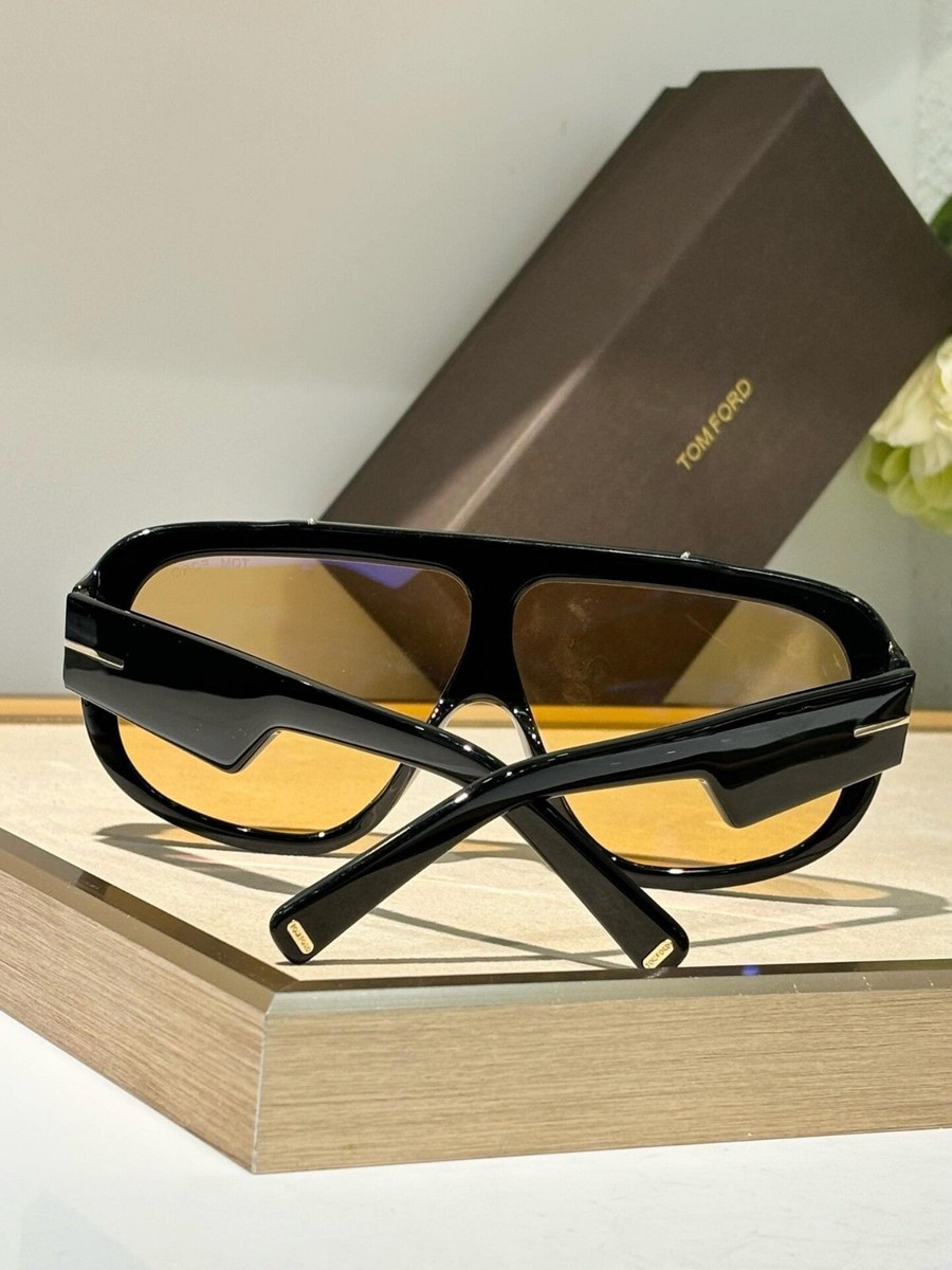 TOM FORD TF11 Ryan サングラス ブラック ゴールド Tロゴ Tom Ford TF1093 RELLEN 71 7-120 Shiny Black Frame Tea Lens Unisex