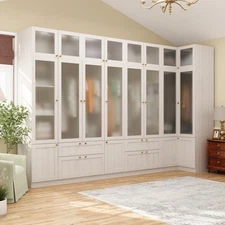Modular Modern Glass Door Wardrobe:Storage Closet Solution