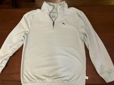 Tommy Bahama Youth Quarter Zip Pullover  Light Blue  Size 10/12  Long Sleeve