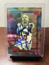 1993-94 FINEST NEW YORK KNICKS BASKETBALL  #66 GREG ANTHONY On Card Auto