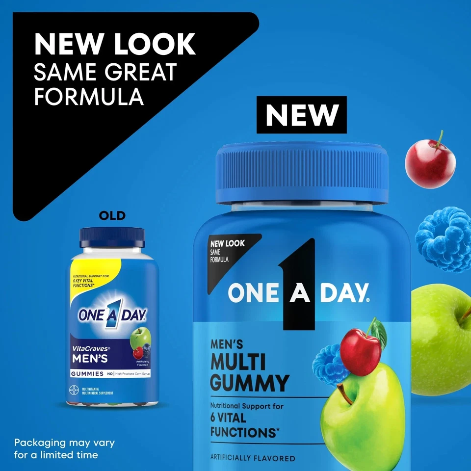 One A Day Men's Multi Gummy, Multivitamin / Multimineral Supplement, 170 Gummies - Image 2 of 4