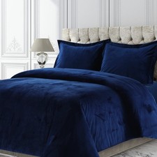 Tribeca Living VENICEDUVET Venice Velvet Oversized Solid Duvet Set, 3 pcs, Ki...