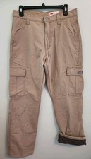 Wrangler Men's 30x30 Relaxed Fit Cargo Pants KHAKI Fleece Lined Elm Warm 53525