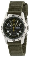 Seiko SND377R Quarz Chronograph GrüNes Zifferblatt Nylon 100M Herrenuhr Neu...