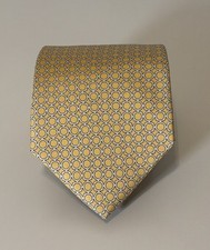 NWT Brooks Brothers Mens Silk Neck Tie Yellow Circles 58L 3.25W Made in USA