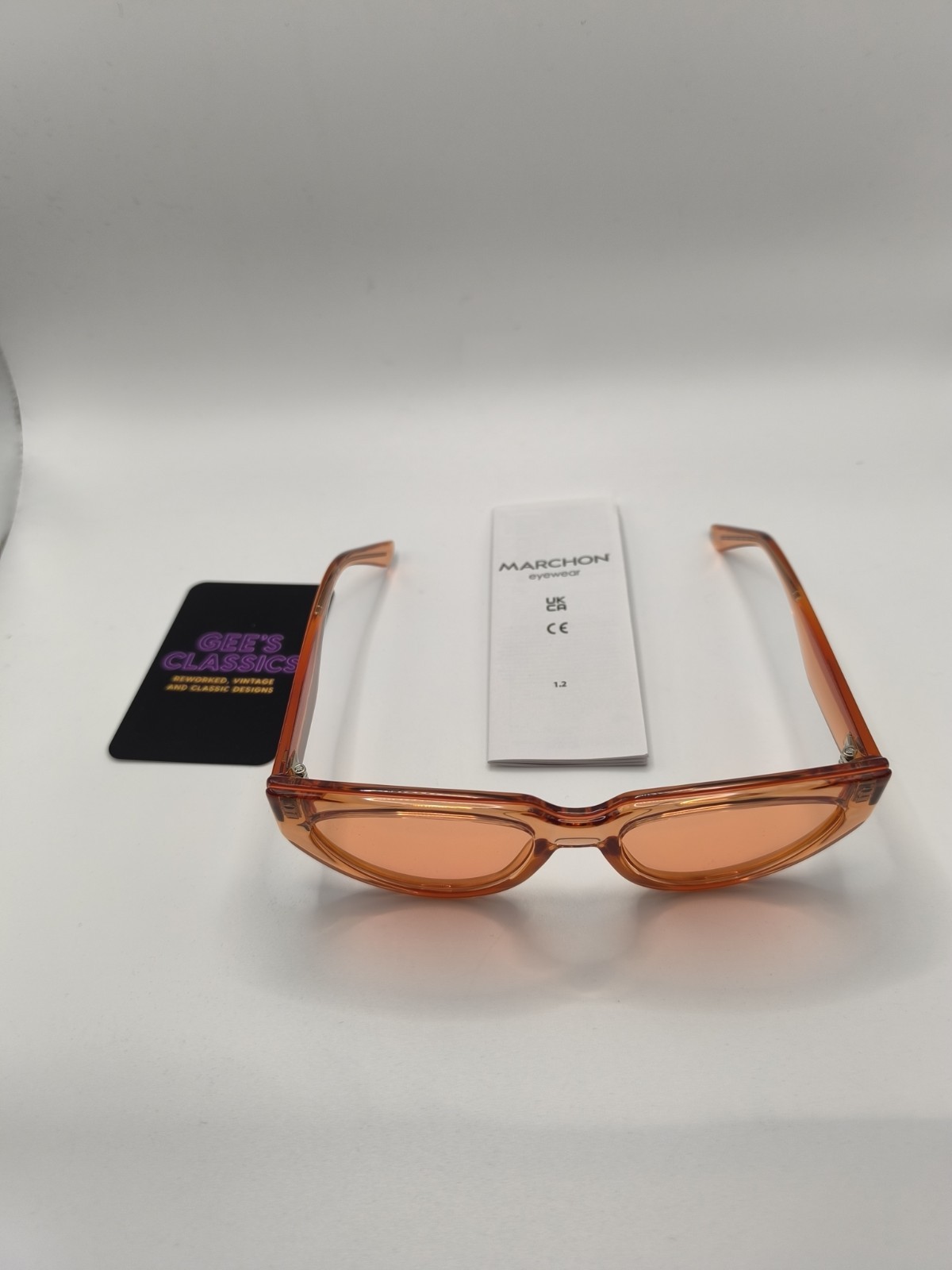 Brand New Karl Lagerfeld Orange Translucent Sunglasses With Soft Case image 2