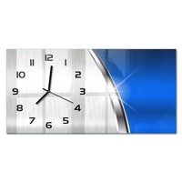 Design-Wanduhr Aus GehäRtetem Glas Metallabstraktion Schwarze Zeiger 60X30 Cm