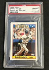 1988 Topps #5 Barry Bonds American Baseball PSA 10 Gem Mint - POP 22