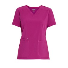 Scrubstar Women's Short Sleeve V-Neck Scrub Top Fuschia Size XS