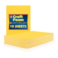 Hygloss Colorful Foam Sheets for Crafts, 12" x 18", Yellow, 10-Piece Pack