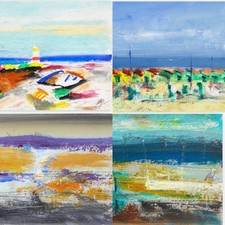 Salvatore Magazzini-coppia dipinti olio s.cartoncino-Cm.28x38-firma fronte+retro