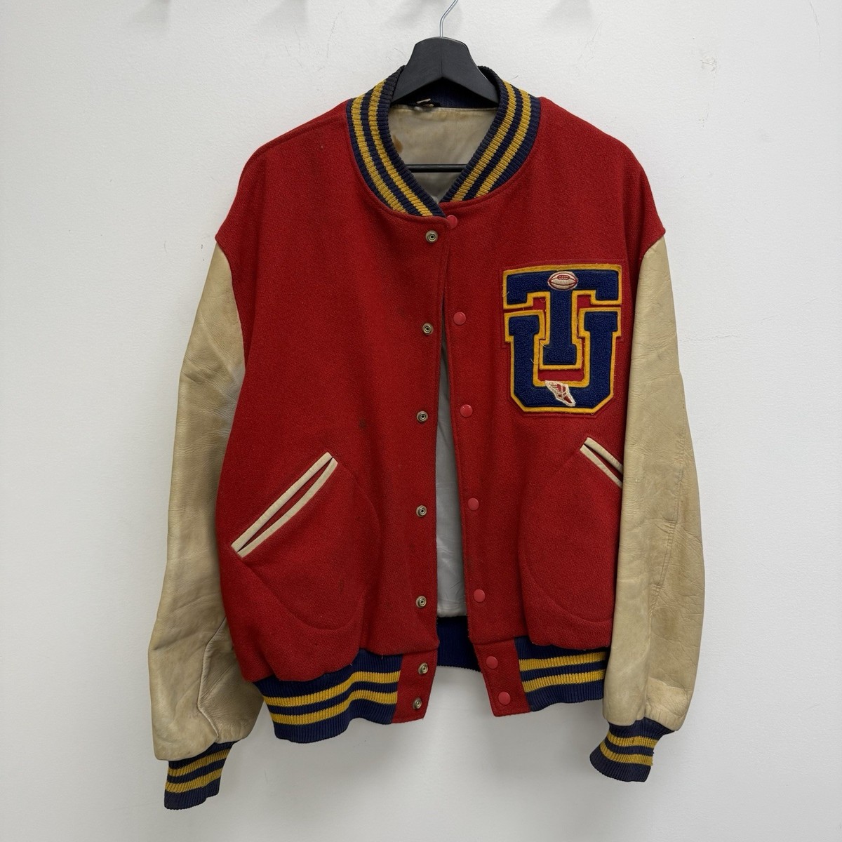 ジャケット・アウター 50s vintage BUTWIN Stadium Jacket USA Vintage 1950s Butwin Letterman Jacket Patched University Of Tulsa