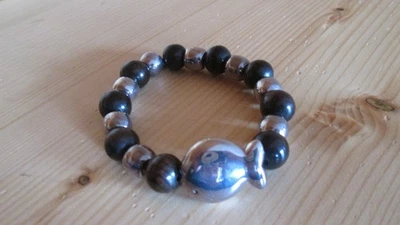 Bracelet clio blue  perles et poissonargent 925 - Photo 1/3