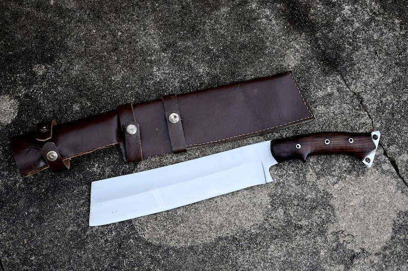 Custom Handmade Carbon Steel Blade Hefty Cleaver Knife | Hunting Knife Camping