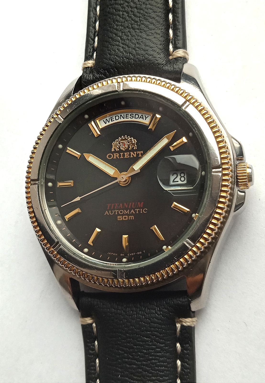 RARE Orient Automatic Men's TITANIUM PRESIDENT Bl… - image 2