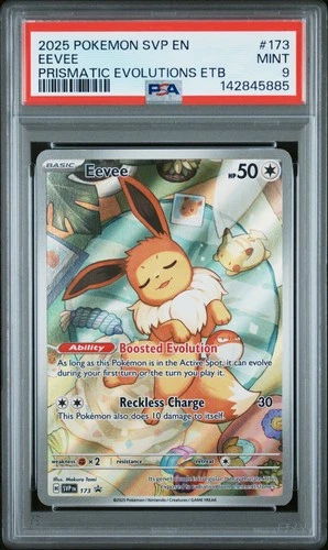2025 POKEMON PRISMATIC EVOLUTIONS ELITE TRAINER BOX #173 EEVEE PSA 9
