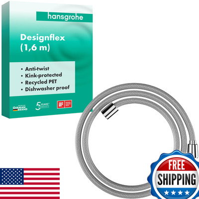Hansgrohe 28260000 Designflex Textile Chrome Handshower Hose 63-Inch