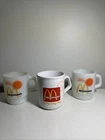 3-Vintage McDonalds  Milk Glass Coffee Mug  Made in USA  and Made In England