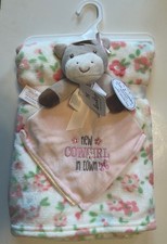 Baby Starters Soft  Cuddly Blanket Set New Cow Girl In Town Horse Lovey