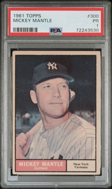 1961 TOPPS MICKEY MANTLE  #300  PSA 1  (NEW LABEL)
