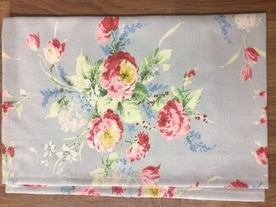 Ein Geschirrtuch Handarbeit mit Cath Kidston große verblasste Blumen grau Baumwolle Ente neu