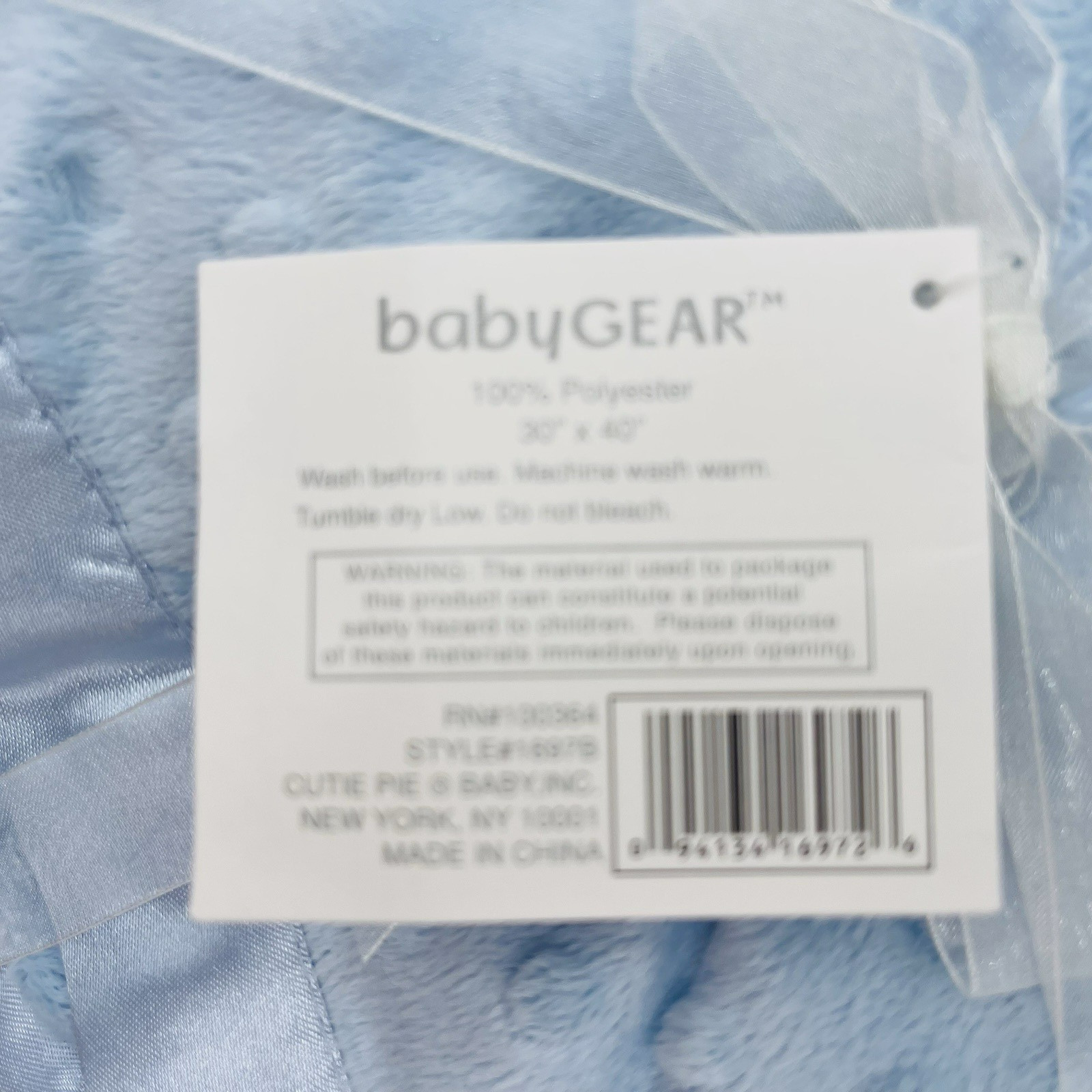 Baby Gear Baby Blanket Minky Satin Trim Blue