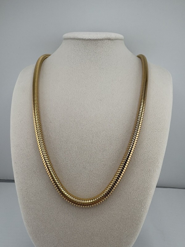 Yellow Gold Tone  Snake Chain Necklace 20 in. Bronze NEW LR
