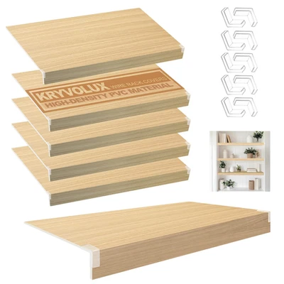 Kryvolux 5 Stück Drahtregal Abdeckungen 30X12X3 Zoll PVC Speisekammer Regal Abdeckung 0,31 Zoll - Bild 1 von 4
