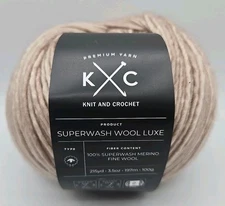 K & C Luxe Superwash 100% Merino Wool Yarn "Salt Chrystals" 3.5oz Fine Weight #2