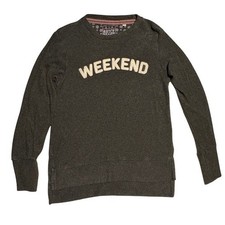 Women's S Dark Gray Fleece Long Sleeve Sweatshirt Weekend Casual Relax Lounge