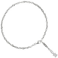"Jobo \"29851\" FußKettchen FußKette 925 Sterling Silber Rhodiniert 1 Zirkonia 25"