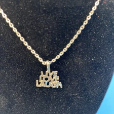 Sterling Silver chain And Live Love Laugh pendant Necklace 18 inch Chain