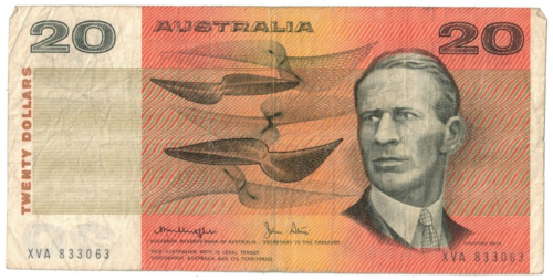 1979 $20 Knight Stone Banknote First Prefix XVA 833063 - Afbeelding 1 van 2