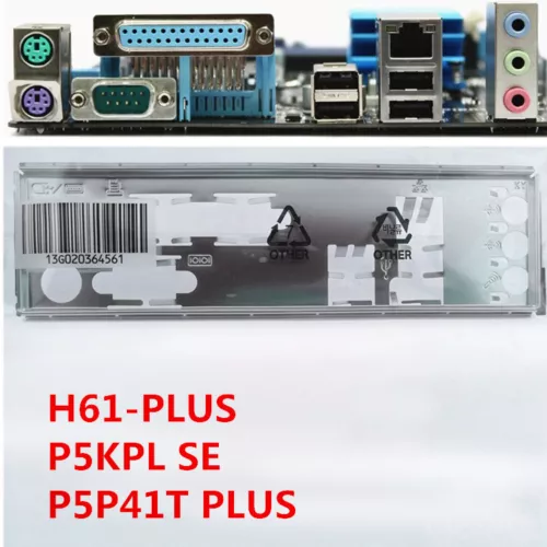For Asus P5P41T PLUS & H61-PLUS & P5KPL SE Shield IO I/O Backplate Motherboard
