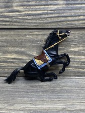 Vintage Black Horse Stallion Saddle Plastic Figure 3