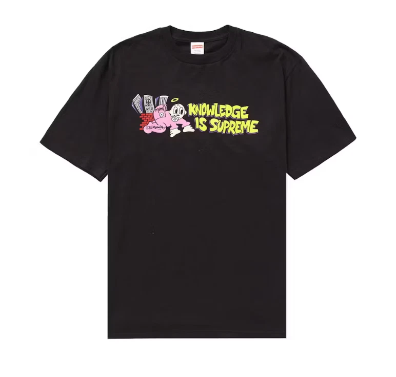 T shirt noir Supreme Knowledge grand neuf   SS22